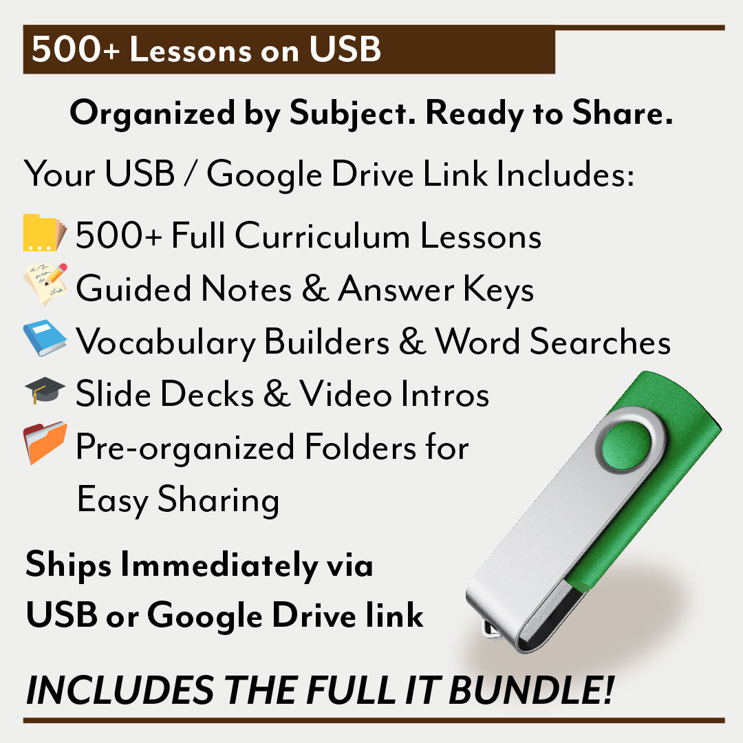 Middle School Lesson Bundle – 500+ Lessons including the IT Bundle (1-Year School License – Unlimited Teachers, One Campus)